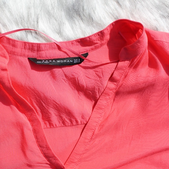 SOLD Zara Woman Coral Blouse Size M - Picture 7 of 7